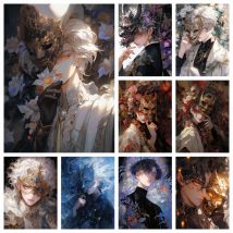 Diamant Stickerei Porträt Diamant Malerei Anime Comic Junge voller Bohrer Runde Blume Diamant Mosaik Mädchen Strass Bilder