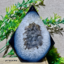 Kristall natürliche schwarze Achat Fackel Geode Flamme freie Form Punkt Platte Stein Wicca spirituelle Edelsteine Mineralien Heimdekoration