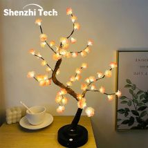 LED-Baum Licht, rosa Blume Tisch lampen, Batterie/USB-betriebene künstliche Blume Bonsai Baum Lampe, für Geschenke Zimmer Büro Party Deko