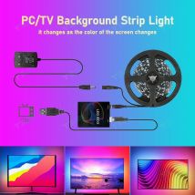 RGBIC LED Strip Immersive Computer Backlight PC/TV Monitor Screen Color Sync Light Strips Smart Software Control Ambient Lamps