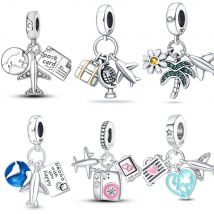 Mode 925 Sterling Silber Reise flugzeug Serie Charms Perlen passen Mode Original Armbänder DIY Jubiläum Schmuck für Frauen