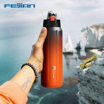 FEIJIAN Thermos Bottle 18/10 borraccia sportiva in acciaio inossidabile per mantenere la bottiglia fredda boccette sottovuoto a prova di perdite 600ml