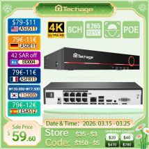 Techage H.265 8CH 5MP/4MP/3MP/1080P PoE NVR CCTV Security Surveillance System for PoE IP Camera Monitoring Camera NVR Input