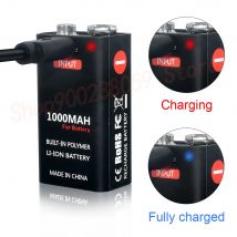 Batteria ricaricabile agli ioni di litio USB da 9 Volt Batteria al litio agli ioni di litio 6F22 9V per modello di elicottero RC Microfono Rilevatore di metalli di fumo