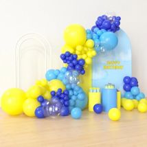 129 stücke, Zoll Latex ballon, gelbe und blaue Party dekorations ballons, die zur Dekoration von Hochzeiten, Braut duschen und Feiertagen verwendet werden