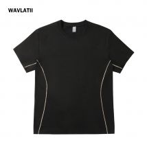 WAVLATII Neue Frauen Weiche T-shirts Weibliche Schwarz Weiß Mode Sommer Tees Dame Dünne Kühle Quick Dry Solide Street Tops WT2591