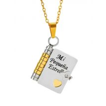 Mi Campeón Son Openable Book My Little Star Necklaces Spanish Mi Pequeña Estrella Book Necklace for Daughter Graduation Gift