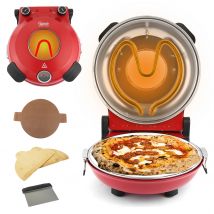12 Inch Electric Pizza Oven Indoor 1200 Watt, Glazed Ceramic Stone Cooker Two-button Precise Temperature Control Heats up 420℃