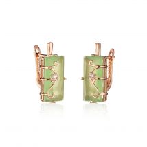 Wbmqda Fog Green Square Stone Drop Earrings For Women 585 Rose Gold Color High Quality Daily Party Jewelry Accessories