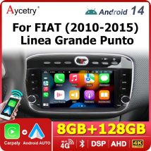 7 '' Wireless Carplay Andorid 14 Auto Car Radio Lettore multimediale per Fiat Linea Punto evo 2010-2015 1 din autoradio stereo 4GLTE