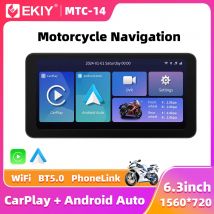 EKIY 6,3 pollici Wireless CarPlay Moto Android Auto GPS Schermo di visualizzazione di navigazione per moto Cruscotto digitale portatile per moto