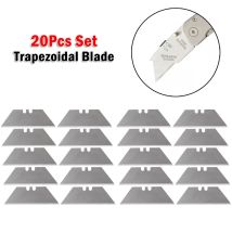 20Pcs Trapez Klinge Ersatz Klinge Carbon Stahl Klinge DIY Kunst Handwerk Cutter Werkzeug Multitool Klinge mit Box Schneiden werkzeuge