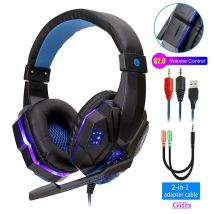 Cuffie da gioco cablate professionali con luce a led con microfono per computer PS4 PS5 Xbox Bass Cuffie da gioco per PC stereo Regali