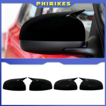 2 PCS For Skoda Fabia 2008-2014 Rearview Side Mirror Cover Cap Glossy Black /Carban Car Mirror Cover Accessories