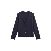 Damen bekleidung im europäischen und amerikanischen Stil 2024 Winter blumen förmige Knopf dekoration kurze Revers-Strickjacke