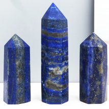 Lapislazuli-Stein, sechseckige Prismen, Obelisk-Kristall, einzelne spitze sechseckige Heimdekoration, Lazuli-Kristallturm, Kunsthandwerk, Geschenk