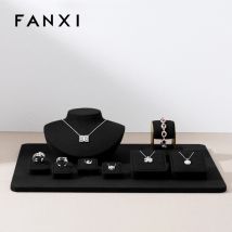 Oirlv White Jewelry Display Set Shop Cabinet Display puntelli per collana Display busto orologio anello orecchini Bangle decorazione Rack