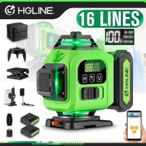 Livello laser professionale HGLINE 4D 16 linee 4x360 °   Strumento di livello laser con telecomando APP per macchina con livelli verticali orizzontali incrociati