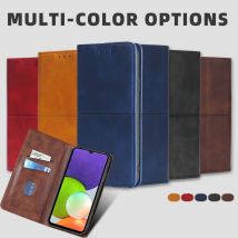 Business Magnet Flip Handy hülle für Samsung Galaxy A51 A71 A12 A22 A22S A32 A42 A52 A52S A72 Karten fächer Ledertasche Coque