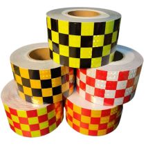 Rasterreflektierendes Klebeband, 10 cm x 5 m, wasserdicht, selbstklebend, hohe Sichtbarkeit, Vorsicht, Warnung, Sicherheitsstreifen, Reflektoraufkleber für LKW