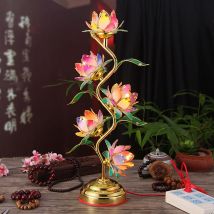 Lotuslampe Buddha Frontlicht Versorgungslampe S-förmige Lotuslampe Buddhistische Lampe Höhe 61 cm
