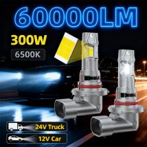 Żarówka LED do reflektorów samochodowych 9005 HB3 6000K Biała 300W 60000LM Wysoka Jasność Światła Drogowe/Mijania Auto Lampa Przeciwmgielna Plug and Play 12V 24V