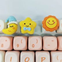 1PC Sonne Mond Tastenkappen Handgemachte DIY Cartoon Stern Spiel Keycap Kreuz Achse Mechanische Tastatur Key Caps Dekoration Zubehör