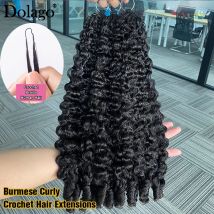 Crochet Hair Extensions Burmese Curly Bulk Crochet Human Hair Knotless Invisible Feather With String In The Middle Pre Separated