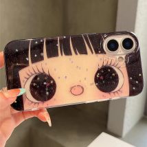 Etui na telefon Cartoon Anime Shinning Eyes Cute do iPhone'a 17 16 15 14 13 Pro Max dla dziewczyn, błyszczące, z dużymi oczami, tylna obudowa Capa