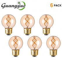 G50 Spiral-Glühbirne, 3 W, E26, E27, Edison-Filament, LED-Lampen, 2200 K, E14, E12 Globus, Ersatzlampen für Kronleuchter, Waschtisch, Decke