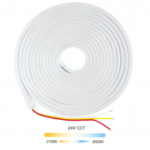 Striscia al neon LED CCT 24V Impermeabile da 2700K a 6500K Nastro LED dimmerabile a colori regolabile Striscia luminosa in silicone che cambia colore