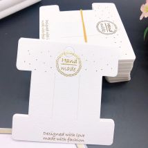 20/50Pcs 8x8cm Hair Clip Display Cards Gold Handmade Fonts Cards Hairpin Tags Hair Jewelry Packaging Cardboard