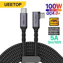 UEETOP USB C a USB tipo C 3.1 Gen2 10Gbps 4K @ 60Hz cavo PD100W 5A cavo di ricarica rapida per MacBook Pro Steam Deck Samsung S23