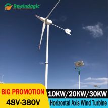 10KW 20KW Horizontaler Windturbinengenerator 48V 120V 380V Freie Energie Magnetischer Dynamo Starke Leistung 220v Inverter-Ausgang für Zuhause