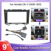 9 zoll Auto Radio Für Honda CRV CR-V 2007-2011 Fascia Panel Dash Kit Installieren Facia Konsole Lünette adapter Platte Trim Rahmen Kabel