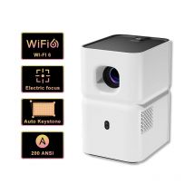 PANDA PF03 Proiettore Nativo 720P Bluetooth WiFi6 Proiettore di film Reale 200 ANSI Auto Keystone Messa a fuoco elettrica per uso domestico all'aperto