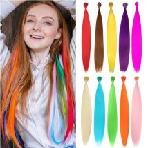 H & star 16 zoll synthetische 10 teile/paket gefälschte haar teile verlängerungen schnur regenbogen haar zubehör für wome festival