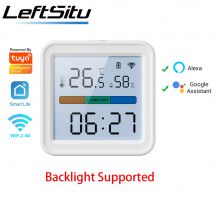 Tuya WIFI Sensore di umidità della temperatura Igrometro Termometro Smart Home Retroilluminazione Smart Life Supporto Alexa Google Assistant