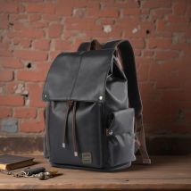 Herren-Rucksack aus Leder, Vintage-Laptop-Tagesrucksack für 15,6 Zoll, wasserdichter, langlebiger Reiserucksack, College-Lederrucksack