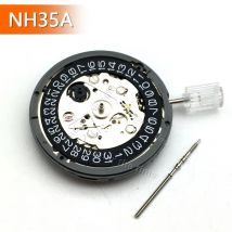 Japanese NH35 Movement 24-Jewel Black Date Automatic Mechanical Winding High Precision Japan Movement for Watch Repair