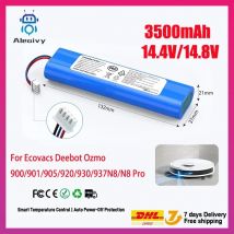 Batteria di ricambio da 6500 mAh per Ecovacs Deebot Ozmo 900 901 905 920 930 937 N8 Pro Batteria per aspirapolvere robot agli ioni di litio da 14,4 V