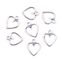 50 Stück Charms Hohl Schöne Herz 14x11mm Antik Silber Farbe Anhänger Herstellung DIY Handgemachte Tibetischen Schmuck