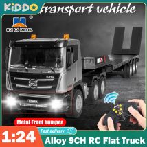 1:24 Huina RC Modello di camion piatto 9 canali Ingegnere in lega Veicolo 2.4G Auto telecomandata Rimorchio radiocomandato Regali di Natale