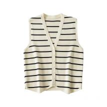 Yenkye Damenmode einreihiges gestreiftes Tanktop sexy ärmellose Damen Sommer Crop Top