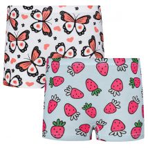 2 Stück Mädchen Unterwäsche Cartoon Muster bequeme atmungsaktive Boxer