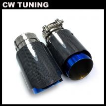 1Pcs Einzigen Auto endrohr Blau Rohr Glänzenden Klar Carbon Schalldämpfer Rohr Für BMW Benz Audi Porsche CX-4 E71 e46 E60 E90