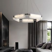 Nordic Marble Living Room Pendant Light Modern Stone Dining Table Long Ceiling Chandelier Bedroom Tea Table Hotel Villa Led Lamp