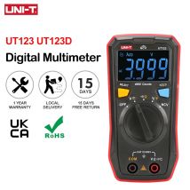 UNI-T UT123 UT123D Mini Digital Multimeter Temperatur Tester Daten AC DC Voltmeter Tasche Spannung Ampere Ohm Meter Auto Range