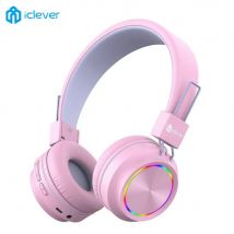 Cuffie Bluetooth per bambini iClever, luci colorate LED, limite di volume 94 dB, wireless e cavo, microfono incorporato per PC, tablet