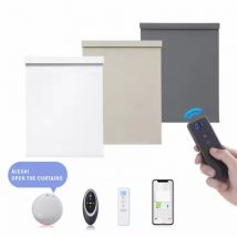 Copertura quadrata con telecomando in tessuto Il motore ricaricabile Zigbee collega le tende a rullo zebrate motorizzate di Google Alexa per Windows